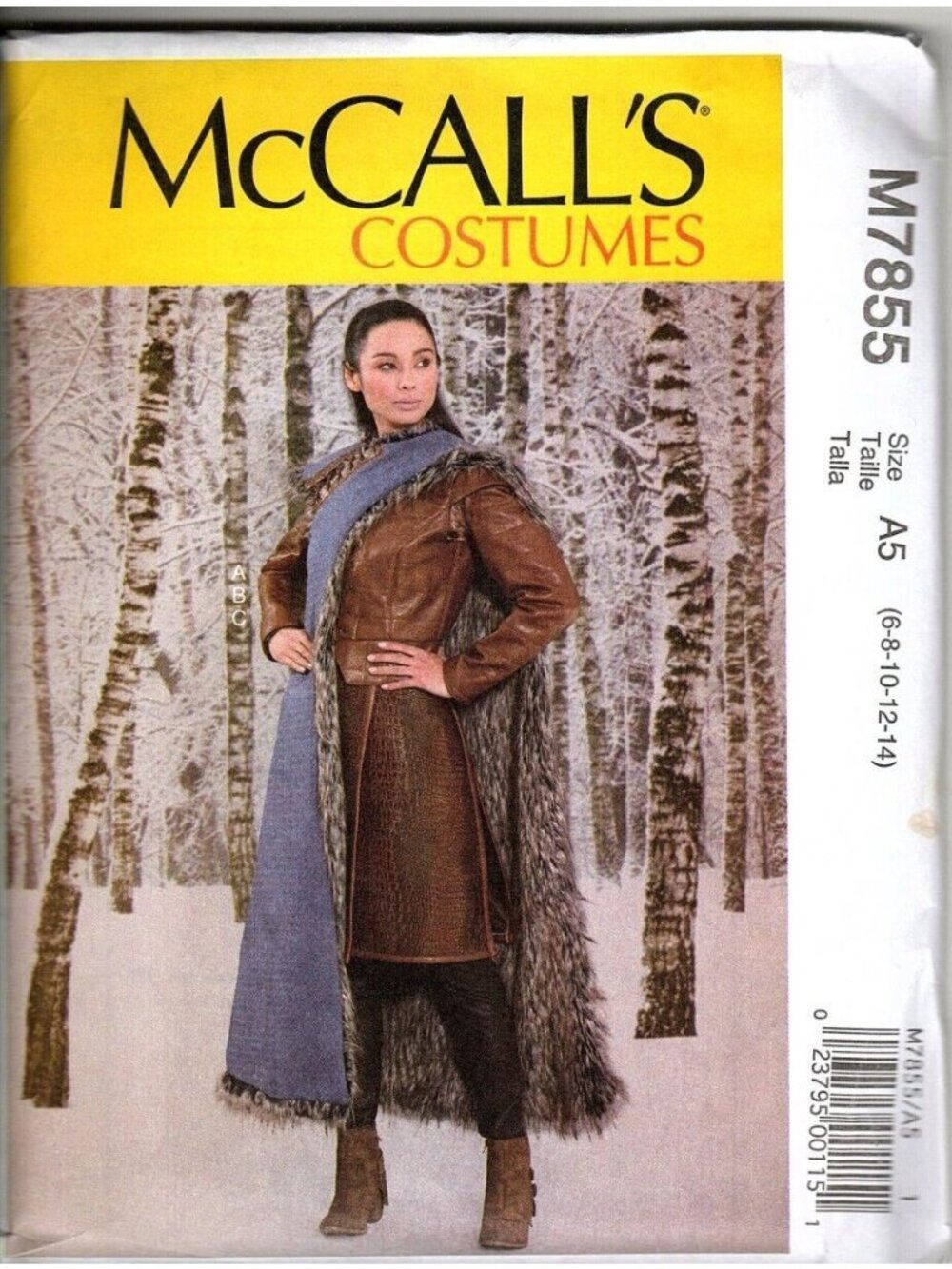 McCalls M7855 Costume 6-14 Jacket Cloak Game of Thrones Medieval Sewing Pattern